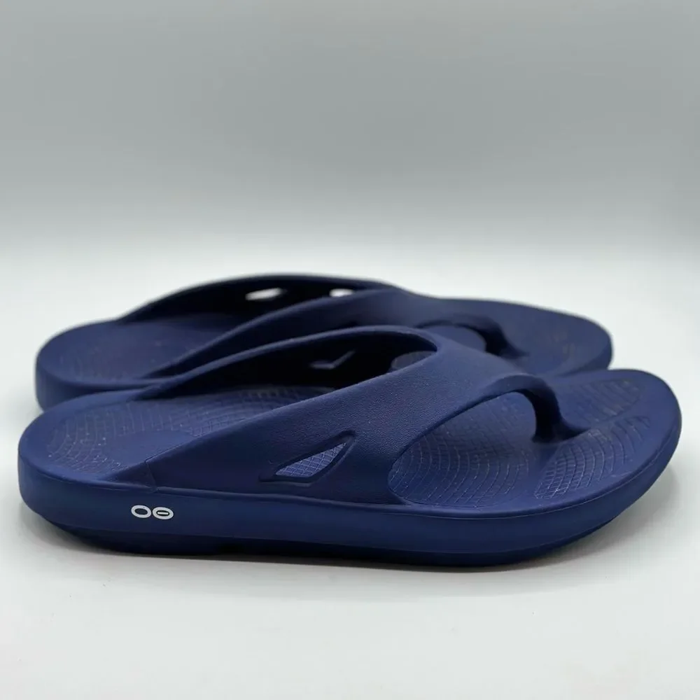 OOFOS OOlala Original Recovery Sport Shoes Blue Flip Flop Thong Sandals Size 13